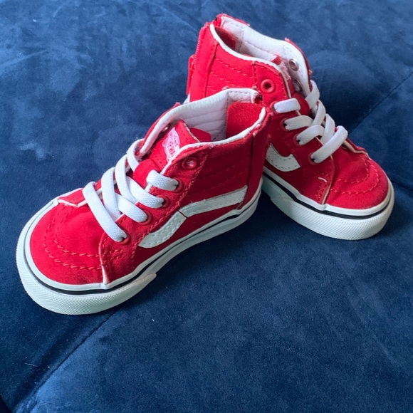 Toddler red Vans size 4C like new - Picture 6 of 7